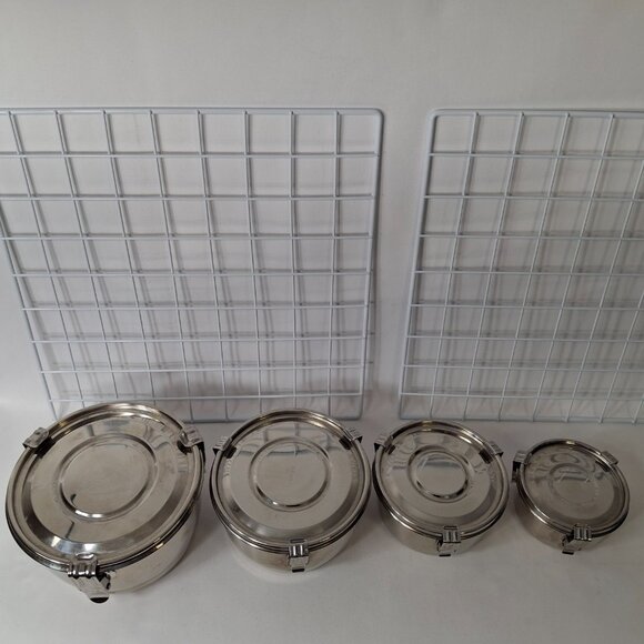 Set of 4 ONYX Stainless Steel Food Storage Containers Leak & Smell-Proof + Lids - Picture 13 of 14